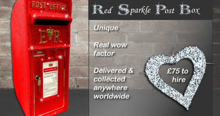Red Sparkle Post Box for Hire