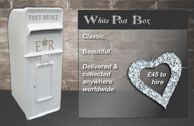 White Wedding Post Box for hire