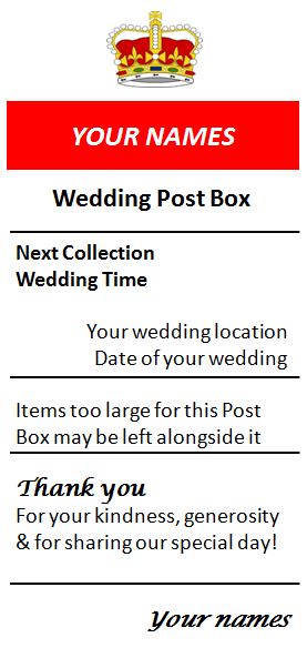 Bling Post Box Wedding Example Front